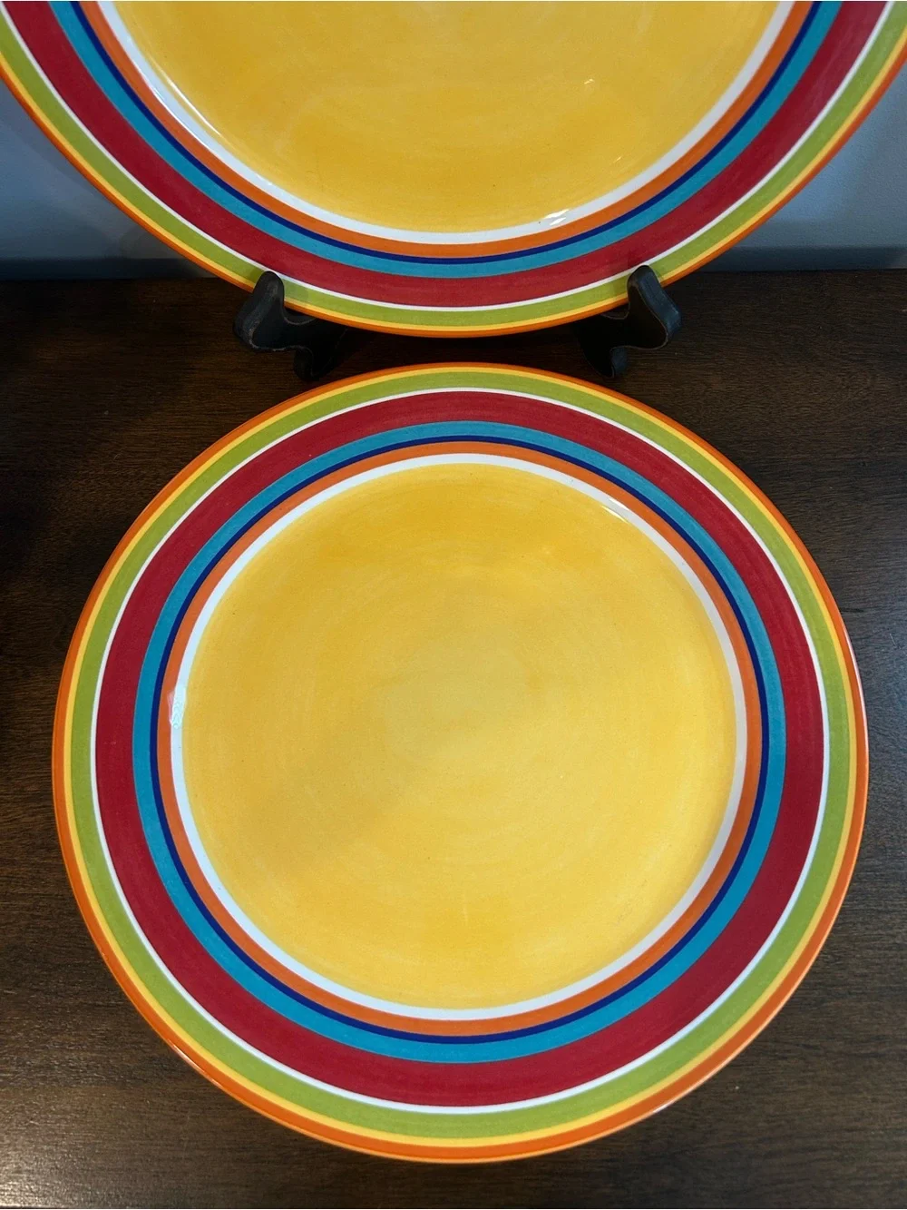 Pier 1 Summer Stripes Multicolor Bands Dinner Plate 10-7/8